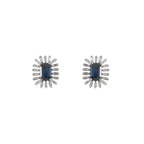 14k gold diamond sapphire fancy posts