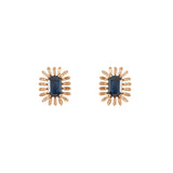 14k gold diamond sapphire fancy posts