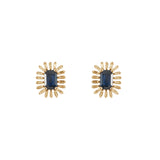 14k gold diamond sapphire fancy posts