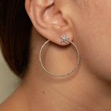 14k gold diamond star hoops with post