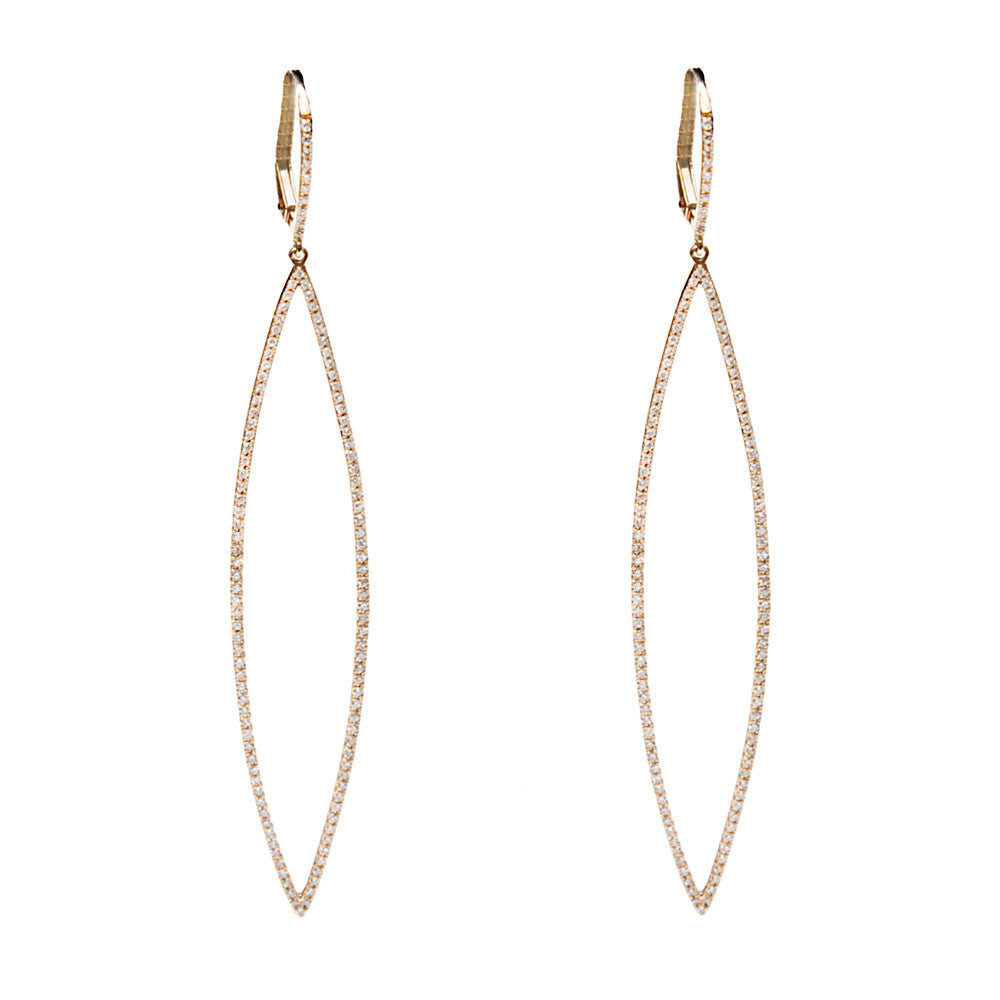 14k gold diamond elongated drops