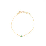 14 gold emerald small dot chain bracelet