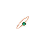 14k gold emerald dot ring