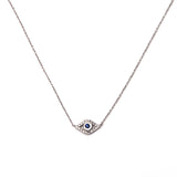 14k gold diamond mini evil eye necklace