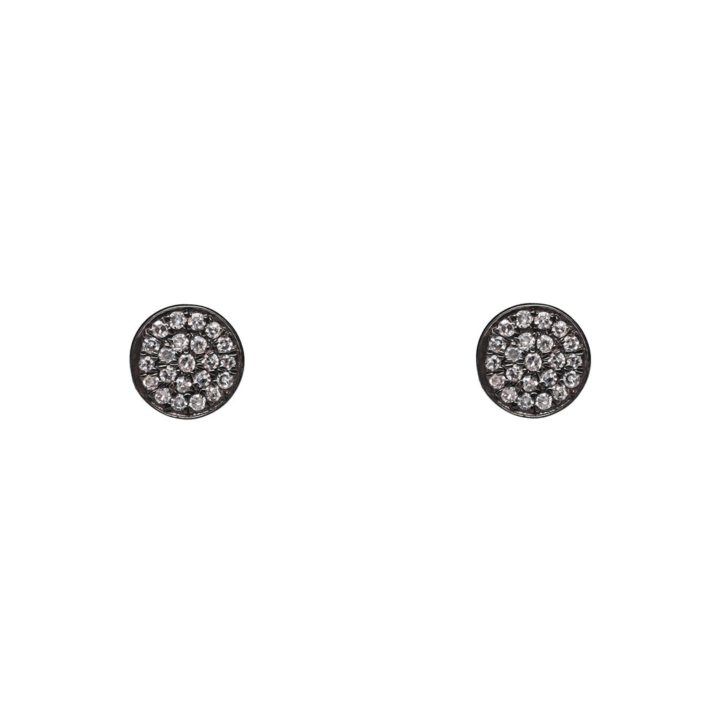 14k gold and diamond flat disk posts