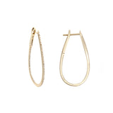 14k gold Medium diamond horseshoe hoops