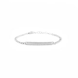 14k gold diamond ID bar chain link bracelet
