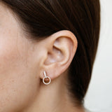 14k gold diamond circle drop earring