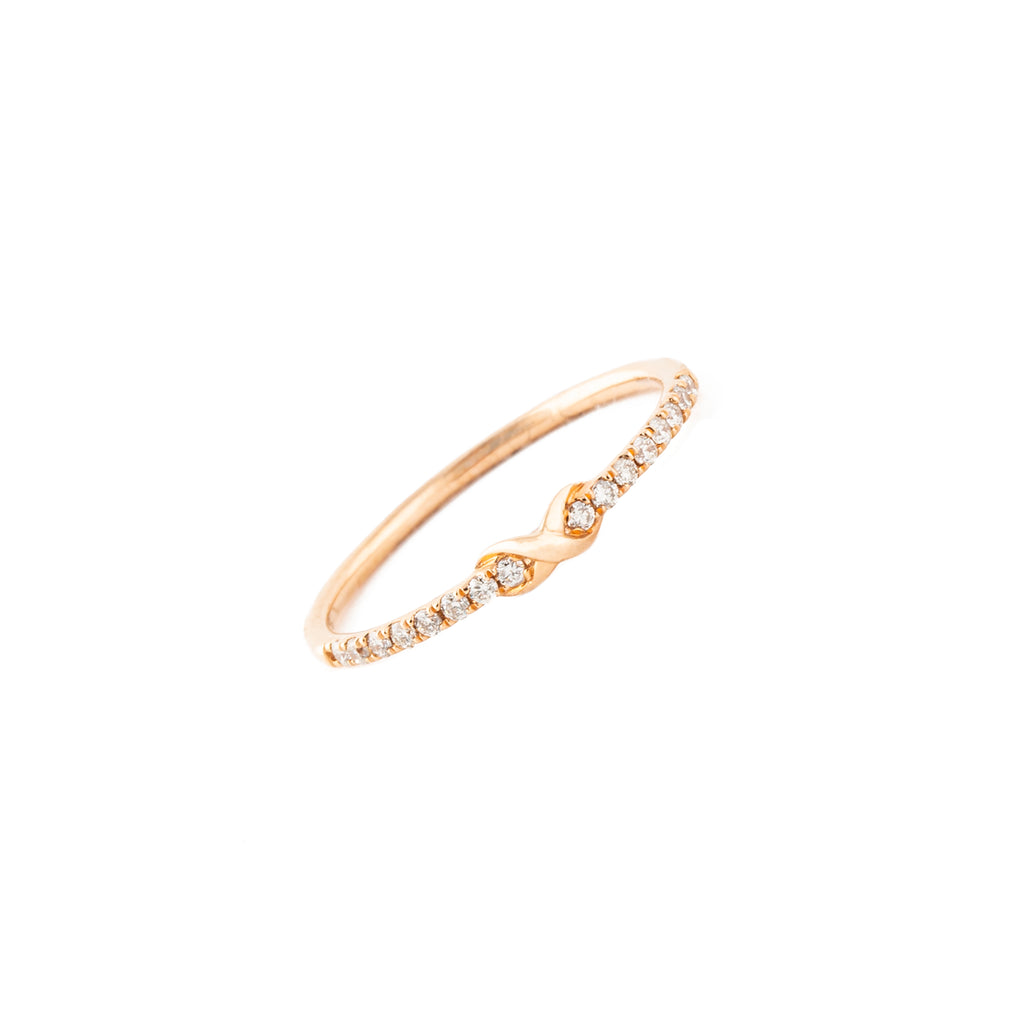 14k rose gold diamond infinity ring