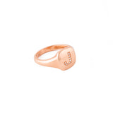 14k gold diamond initial signet ring