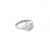 14k gold diamond initial signet ring
