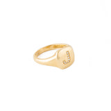 14k gold diamond initial signet ring