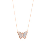 14k gold diamond and labradorite butterfly necklace