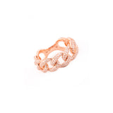14k gold diamond chain link ring