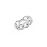14k gold diamond chain link ring