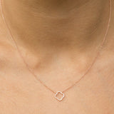 14k gold diamond open clover necklace
