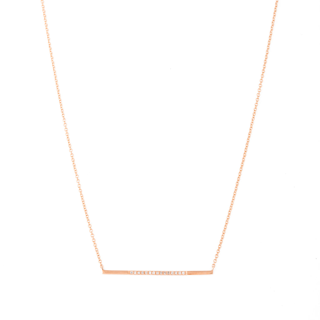 14k gold diamond bar necklace