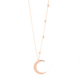 14k gold diamond moon and star necklace