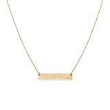 14k gold nameplate necklace with diamond accent
