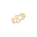 14k gold diamond link chain link ring