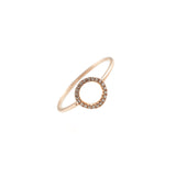 14k gold diamond open circle ring