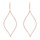 14k gold and diamond organic teardrop earrings