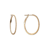 14k gold small diamond oval hoops