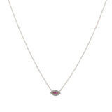 14k gold diamond pink sapphire marquis necklace