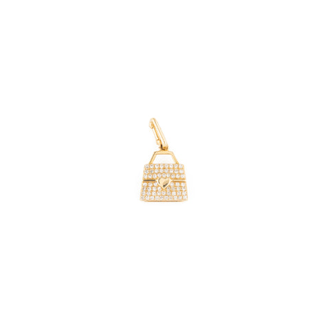 14k gold diamond purse charm
