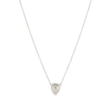 14k white gold rose cut pear shape necklace