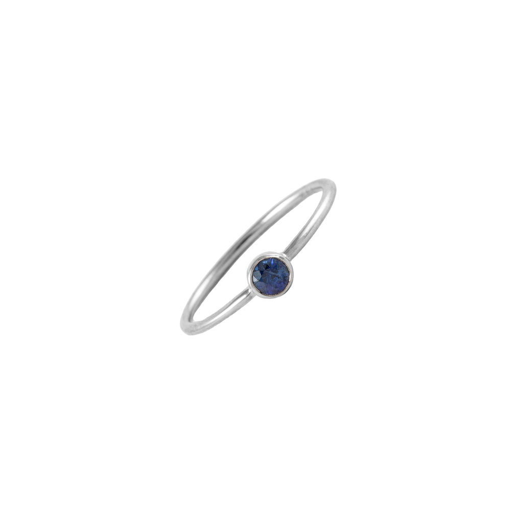 14k gold sapphire dot ring