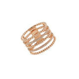 14k gold diamond 5 row shot bead band