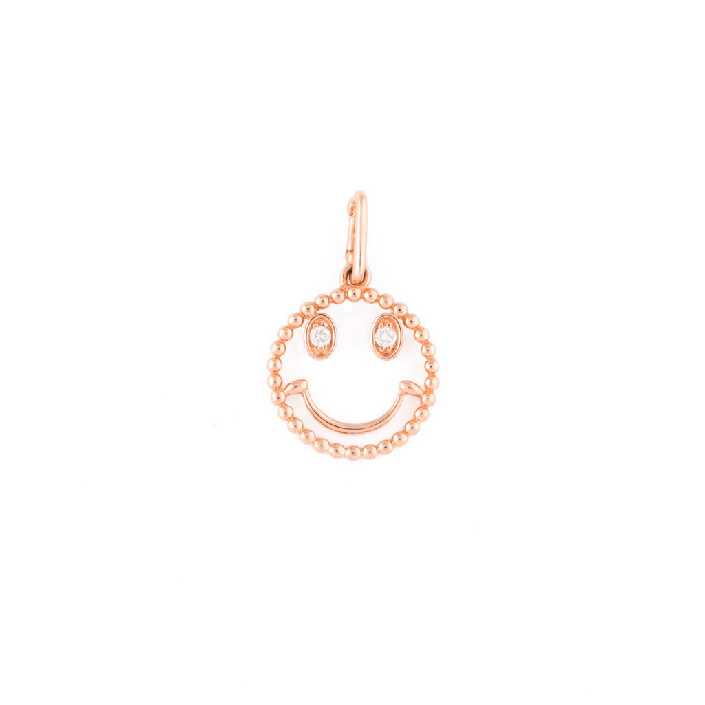 14k gold diamond smiley charm