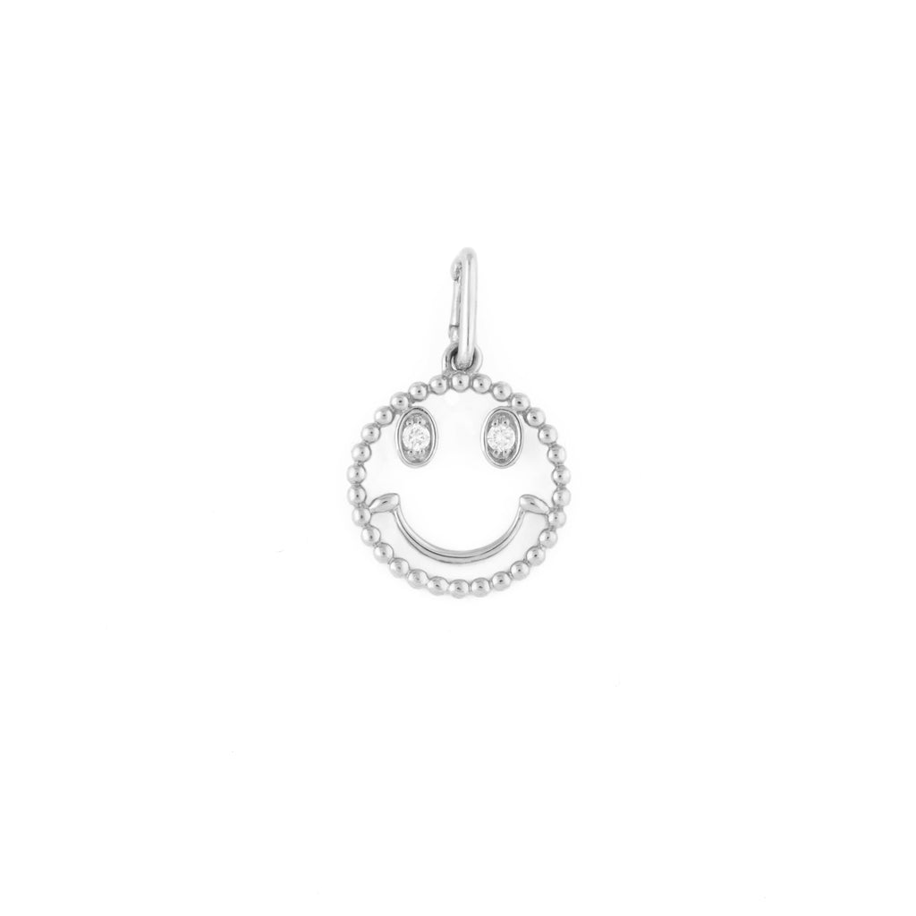 14k gold diamond smiley charm