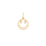 14k gold diamond smiley charm