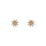 14k gold diamond snowflake flower studs