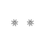 14k gold diamond snowflake flower studs