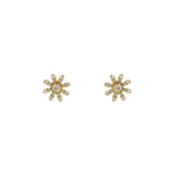 14k gold diamond snowflake flower studs
