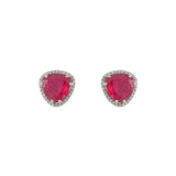 14k gold diamond ruby earrings