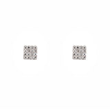 14k gold diamond single square post