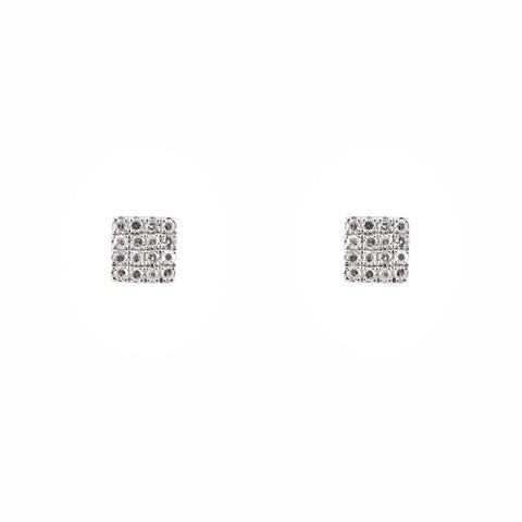 14k gold diamond single square post