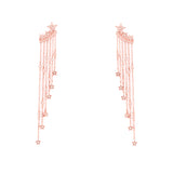 14k rose gold diamond star crawler star chain drops
