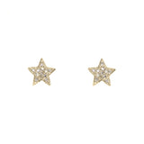 14k gold diamond star single post