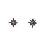 14k gold diamond single mini starburst post