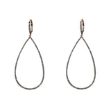 14k gold diamond large teardrop hoops