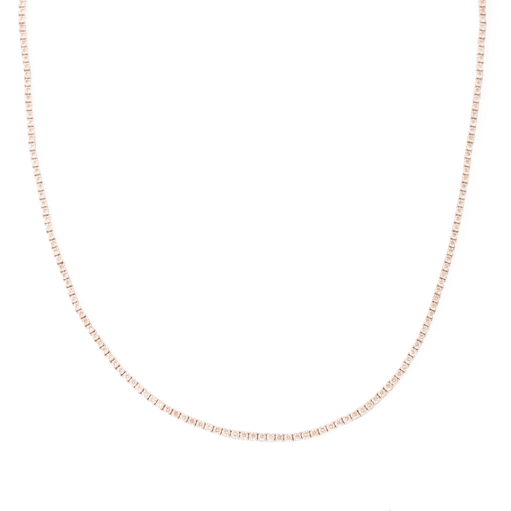 14k gold stunning diamond tennis necklace - 16"