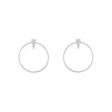 14k gold oblong triangle small open circle hoops with post