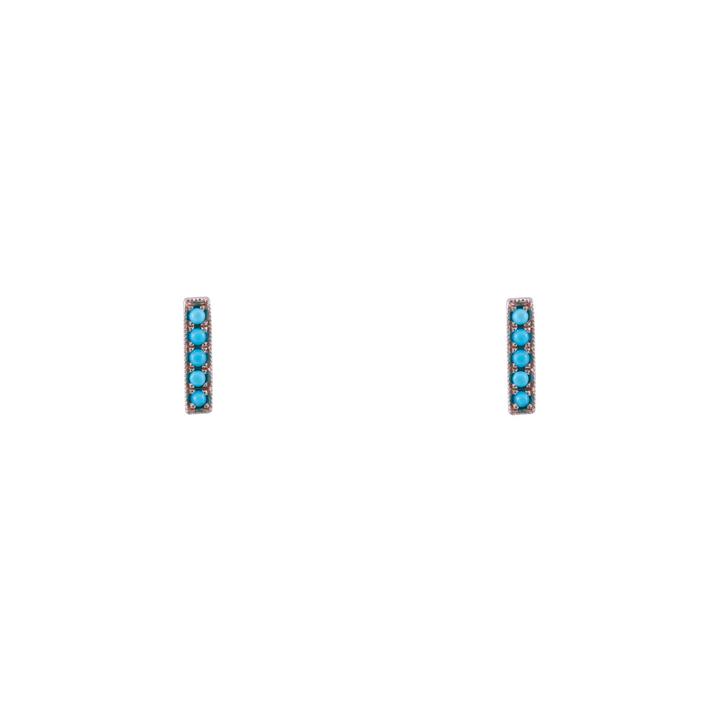 14k turquoise stick earrings