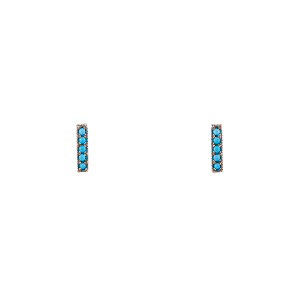 14k turquoise stick earrings