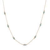 14k gold diamond turq bezel necklace